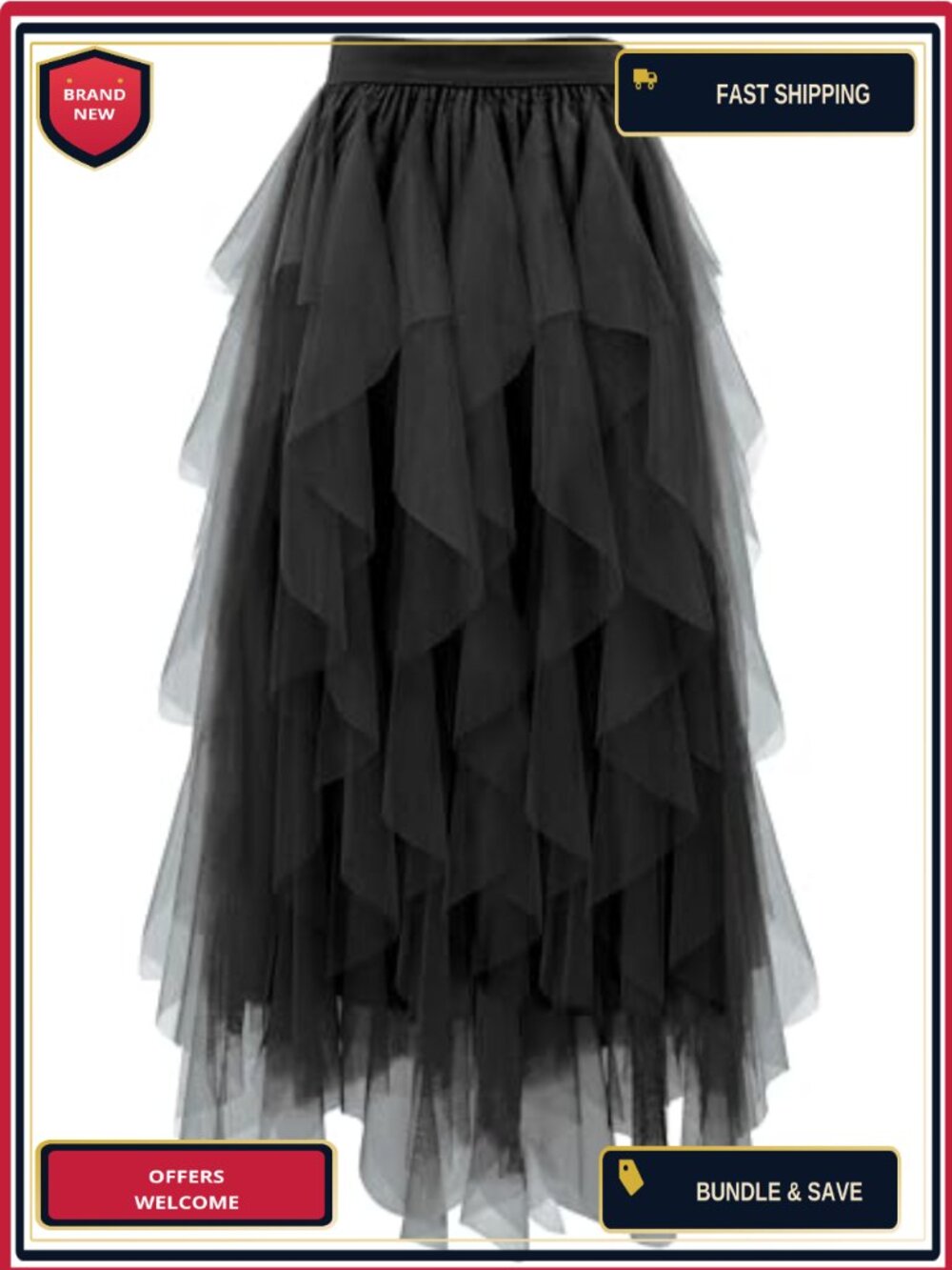 Women's A-Line Tulle Skirt Tiered Flowy Fairy Long Skirt